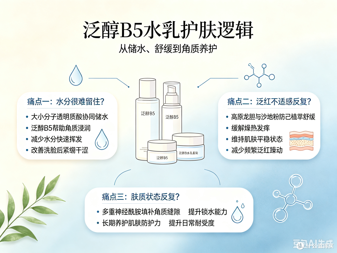 含B5保湿水乳的修护原理 不止补水和改善泛红 重点更在舒缓屏障