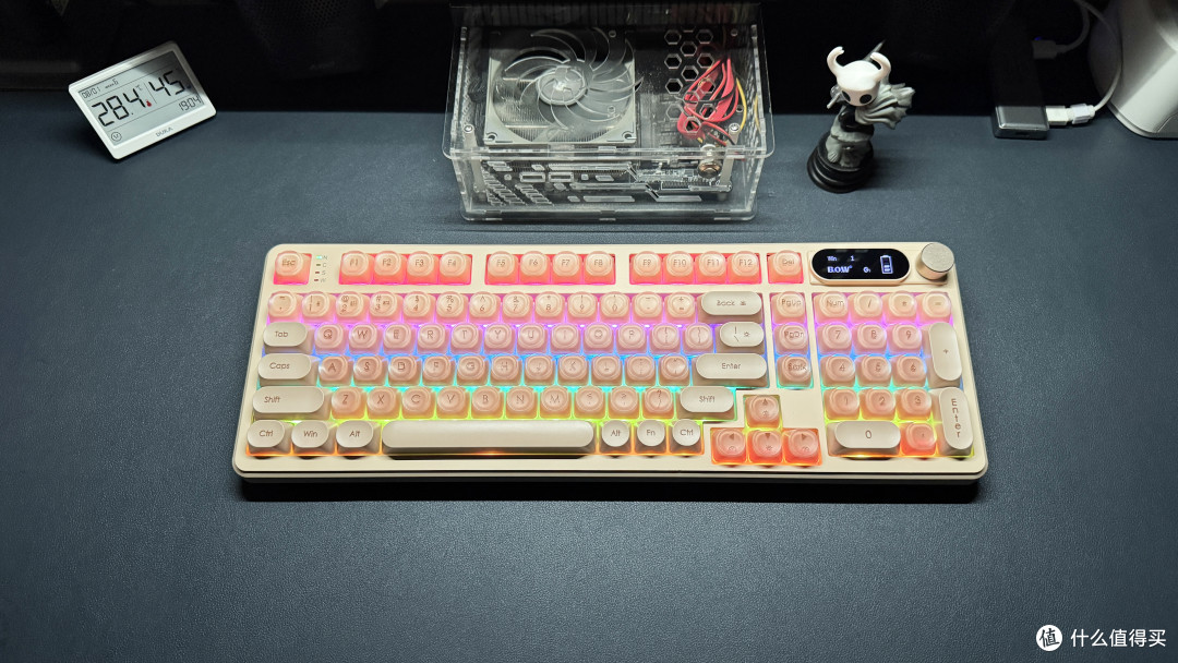 BOW粉底液机械键盘:98键半透键帽,真机械麻将音轴体,值得入!