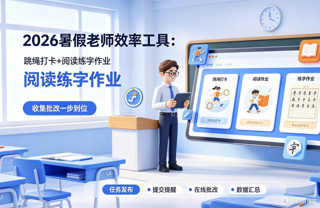 2026暑假老师效率工具:跳绳打卡+阅读练字作业收集批改一步到位