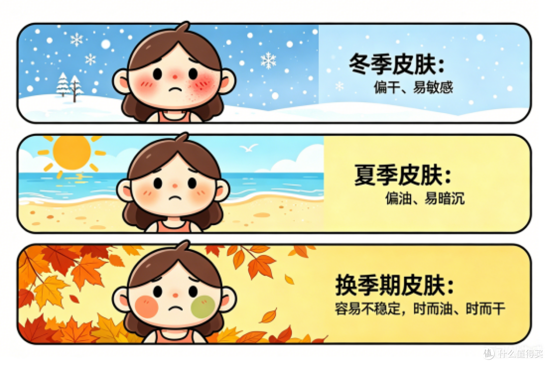 季节变化对皮肤的影响,有哪些常见规律?整理了几个高频观察