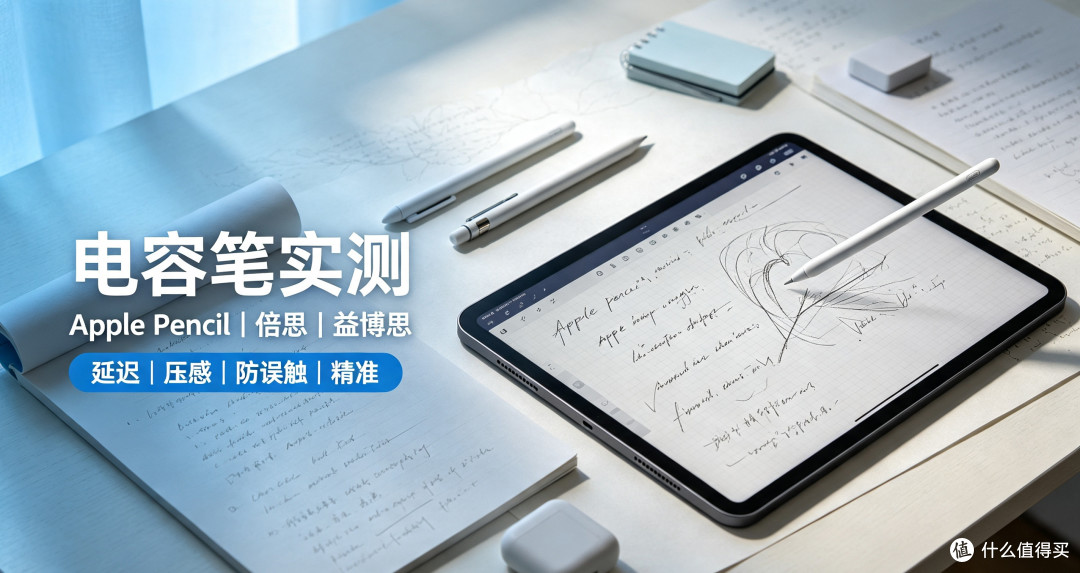 平板电容笔对比:Apple Pencil、倍思、益博思手写笔实测