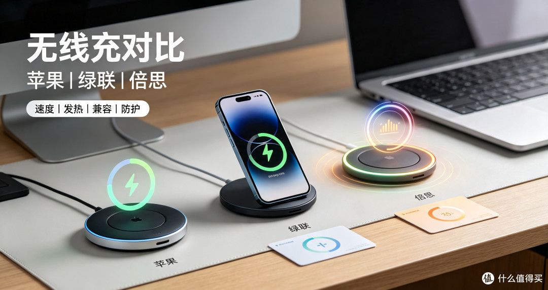 无线充电底座对比:苹果、绿联、倍思快充底座实测