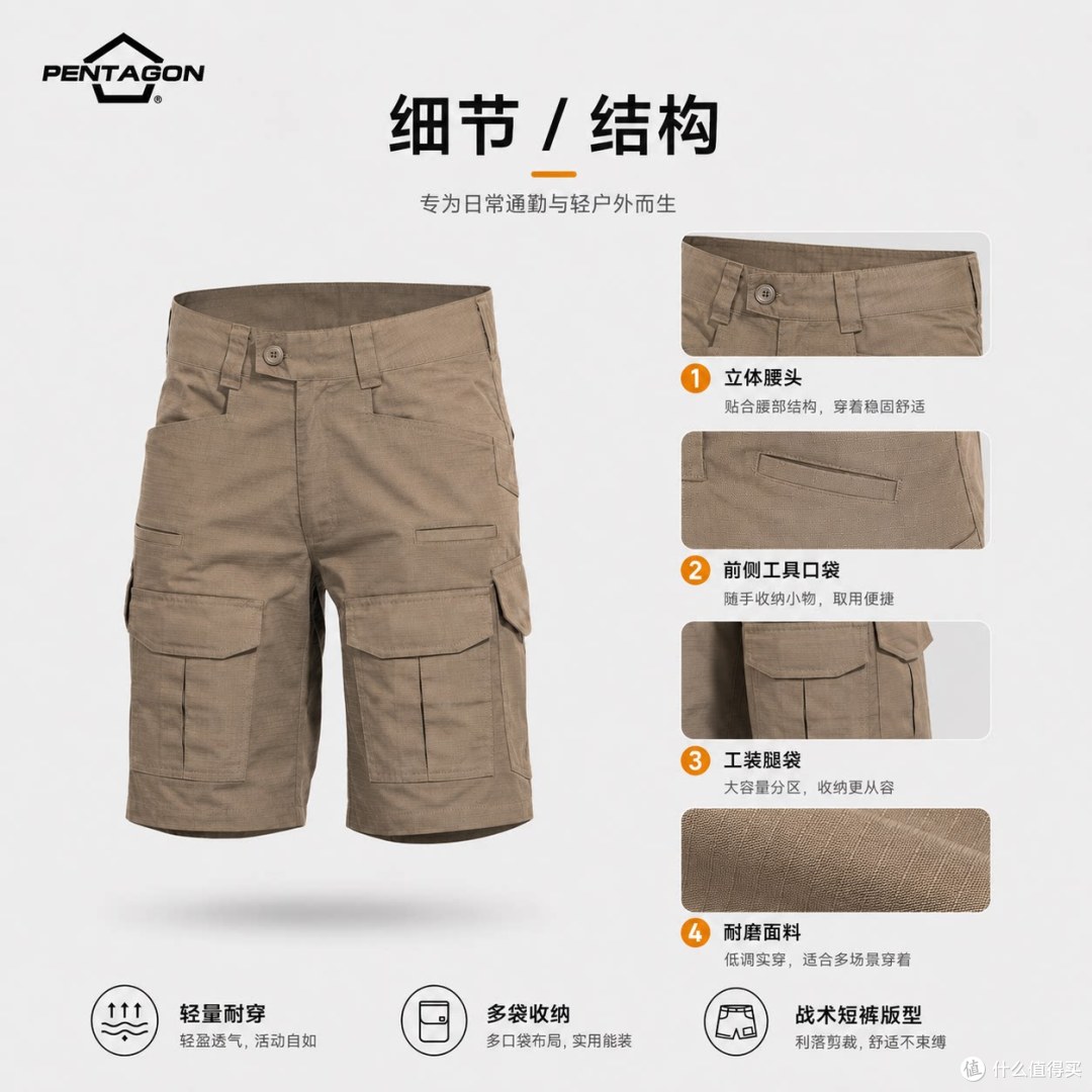 轻装上阵,利落有型:Pentagon莱科斯短裤城市户外两不误