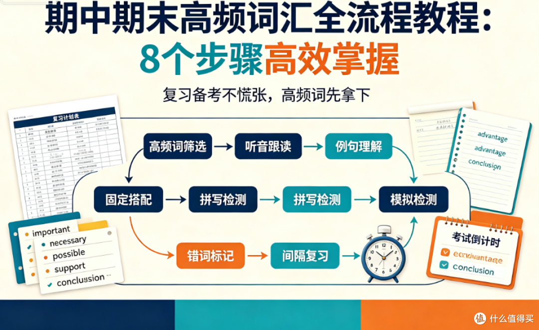 期中期末高频词汇全流程教程：8个步骤高效掌握，复习备考不慌张