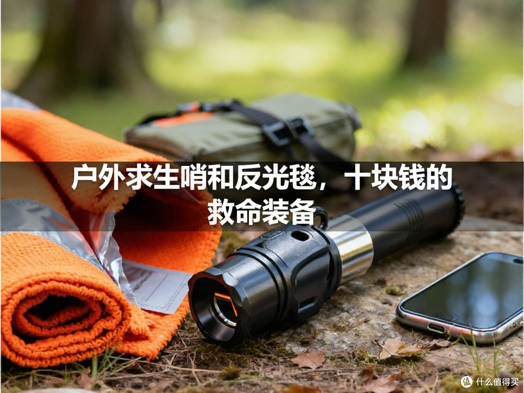 户外求生哨和反光毯,十块钱的救命装备