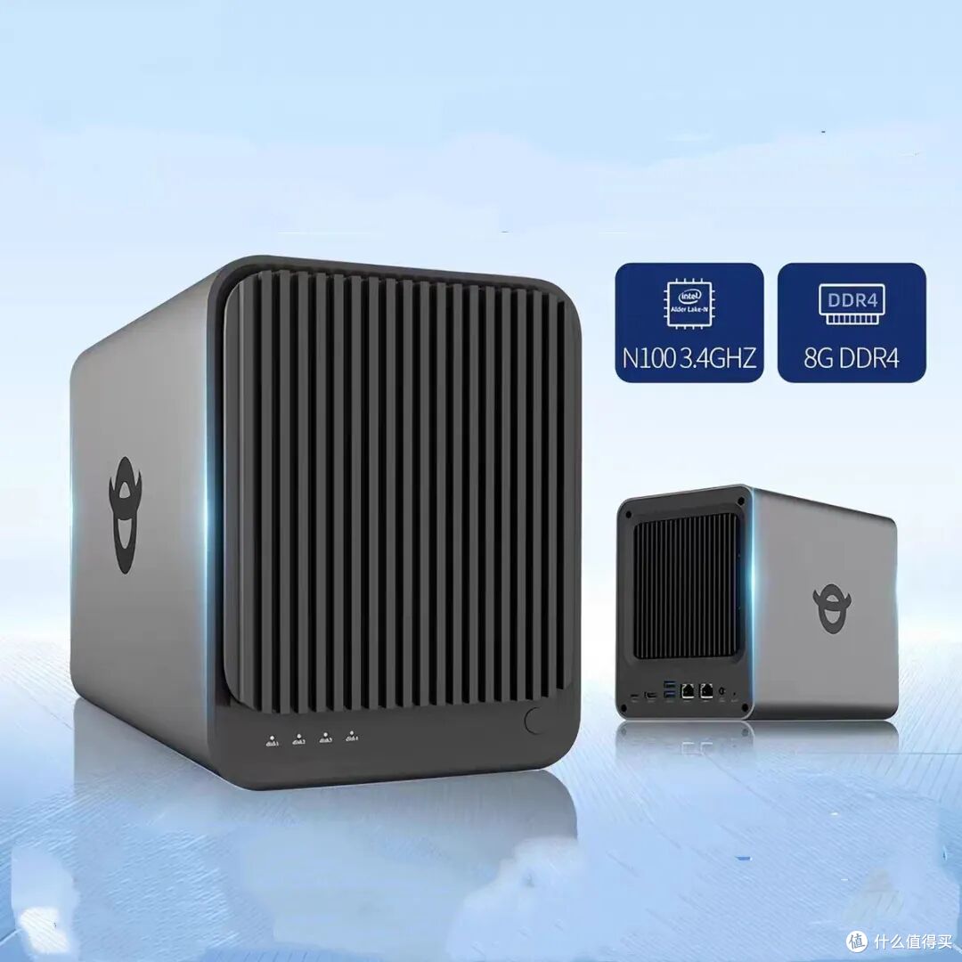 全新N100四盘位NAS,铁牛NAS四盘位+双2.5G+双NVME,8+64G1499