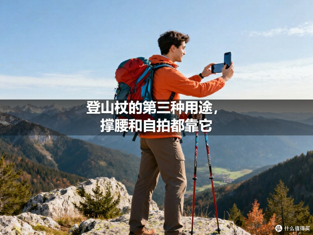 登山杖的第三种用途,撑腰和自拍都靠它