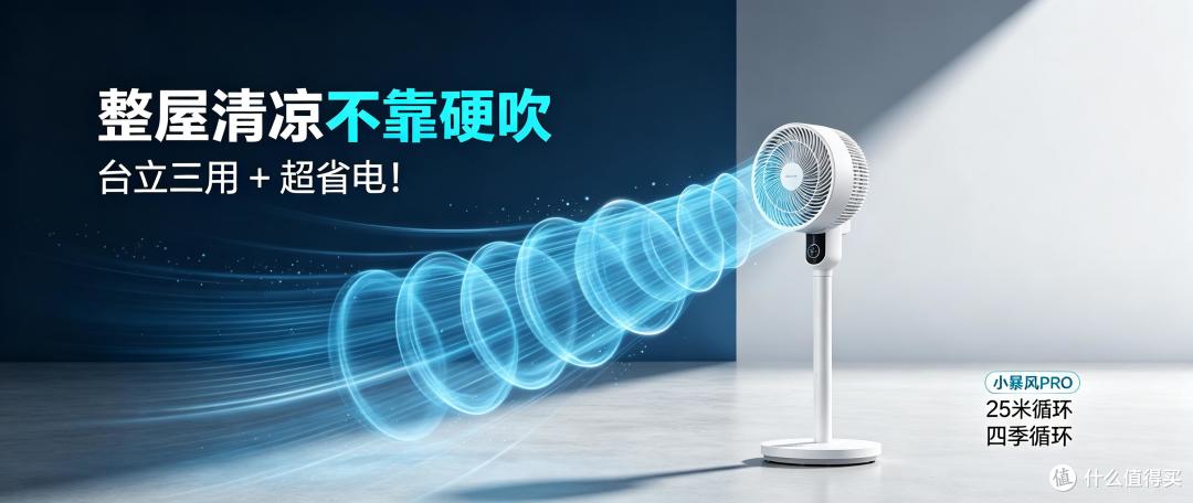 台立三用 + 超省电!艾美特小暴风 PRO 承包整夏清凉