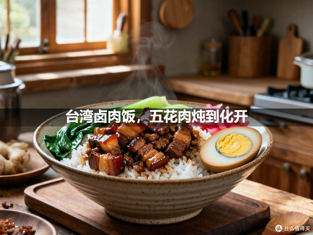 台湾卤肉饭,五花肉炖到化开