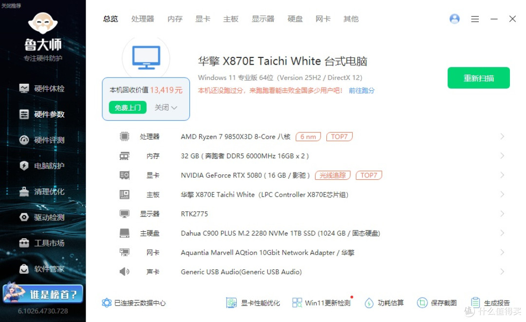 不止于白,是旗舰堆料和科幻美学、华擎X870ETaiChi太极White主板