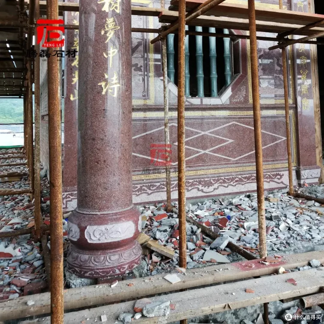 圆柱 (6).jpg 宗祠印度红石材圆柱华贵大气 家庙拜亭廊红色圆柱