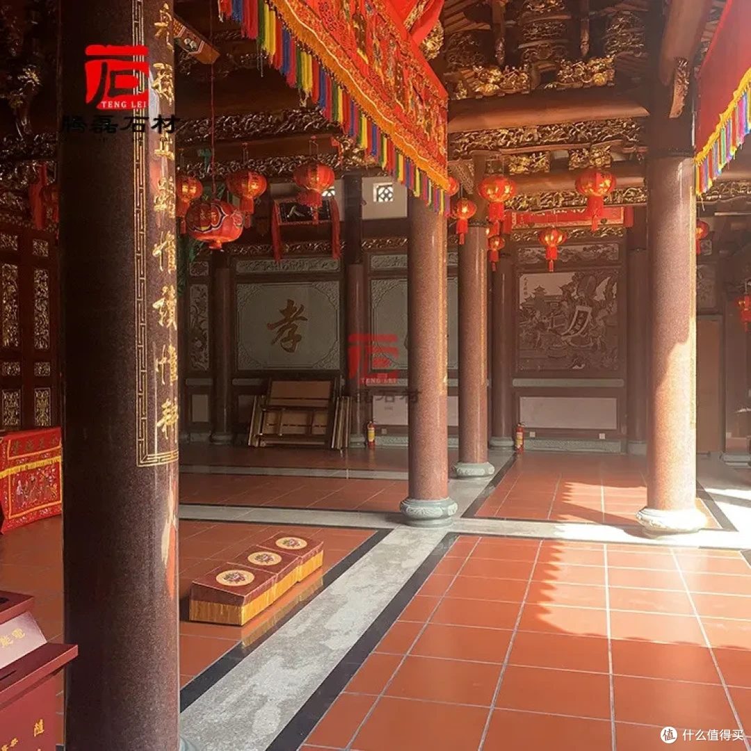 圆柱 (84).jpg 宗祠印度红石材圆柱华贵大气 家庙拜亭廊红色圆柱