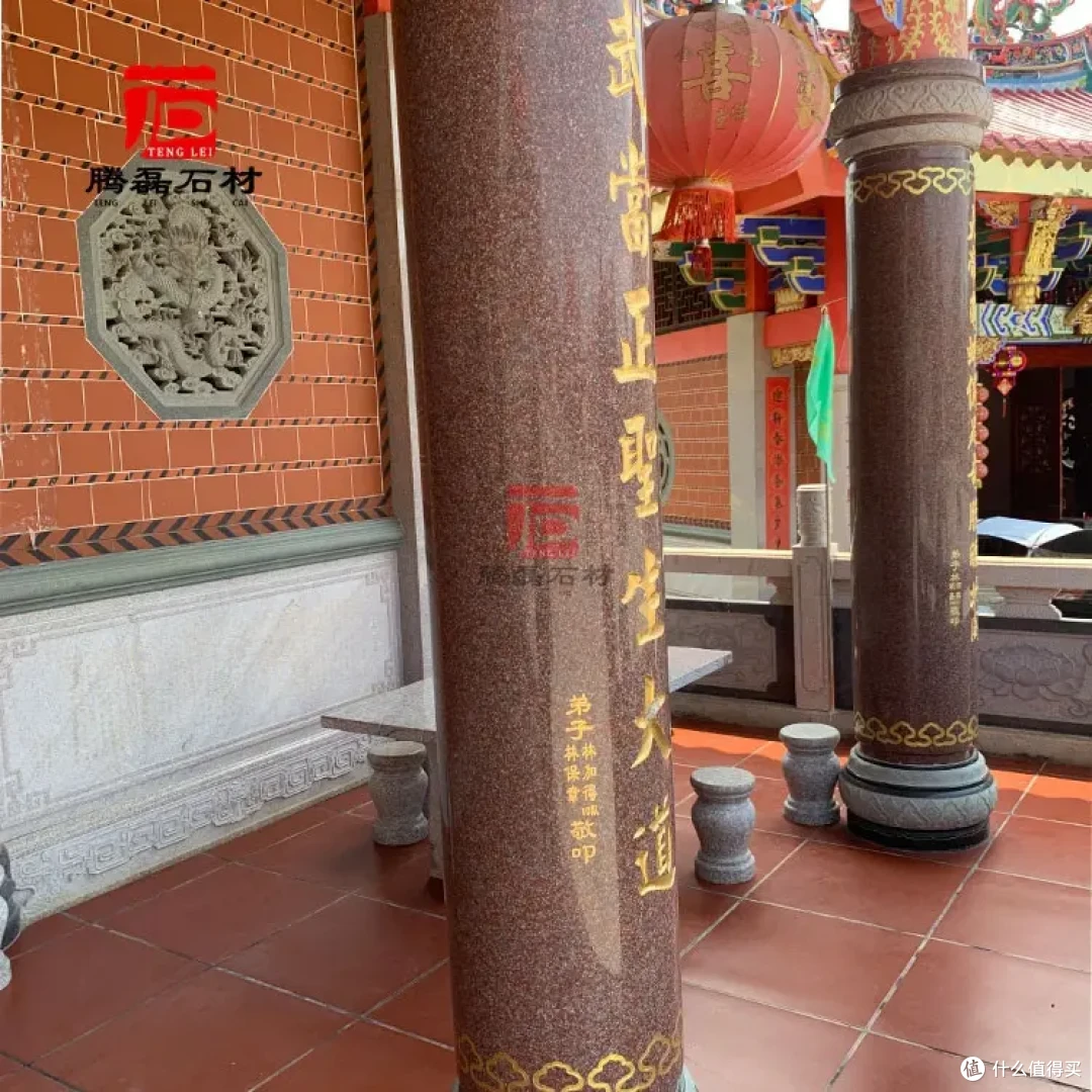 圆柱 (78).jpg 宗祠印度红石材圆柱华贵大气 家庙拜亭廊红色圆柱