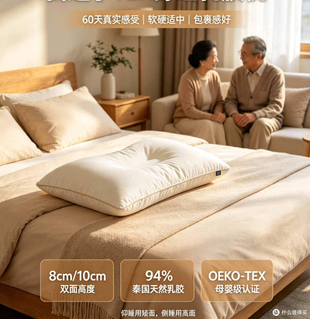 给爸妈换的枕头:TLK舒睡乳胶枕用了60天感受,软硬适中包裹感好