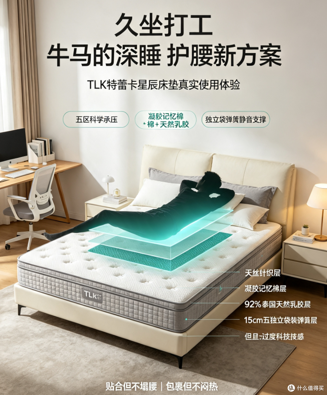 TLK特蕾卡星辰床垫真实使用体验:久坐打工牛马深睡舒适新方案