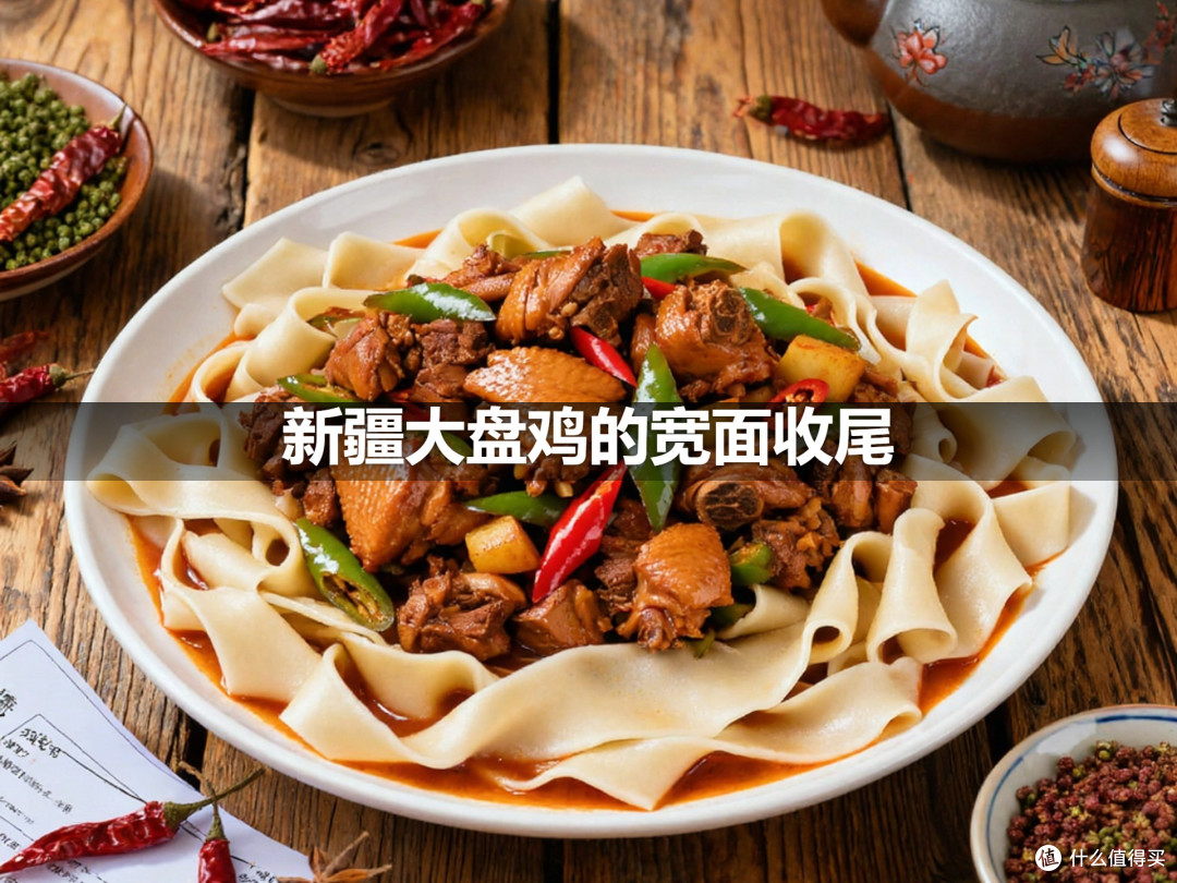 新疆大盘鸡的宽面收尾