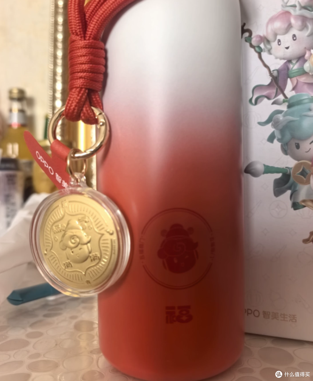 16块钱包邮的OPPO礼盒,里面居然是保温杯和纯金挂件,这漏能捡吗