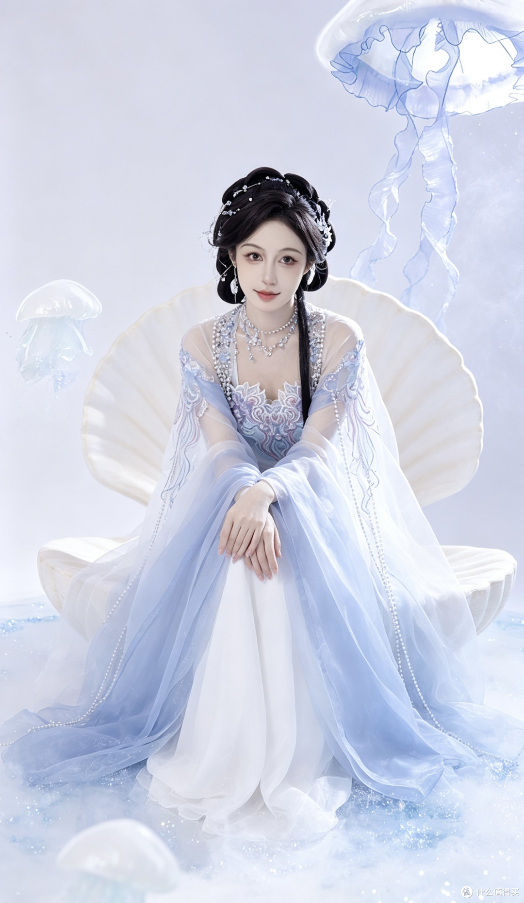 坠入深海之梦|水母主题汉服,邂逅独属于东方的清冷浪漫