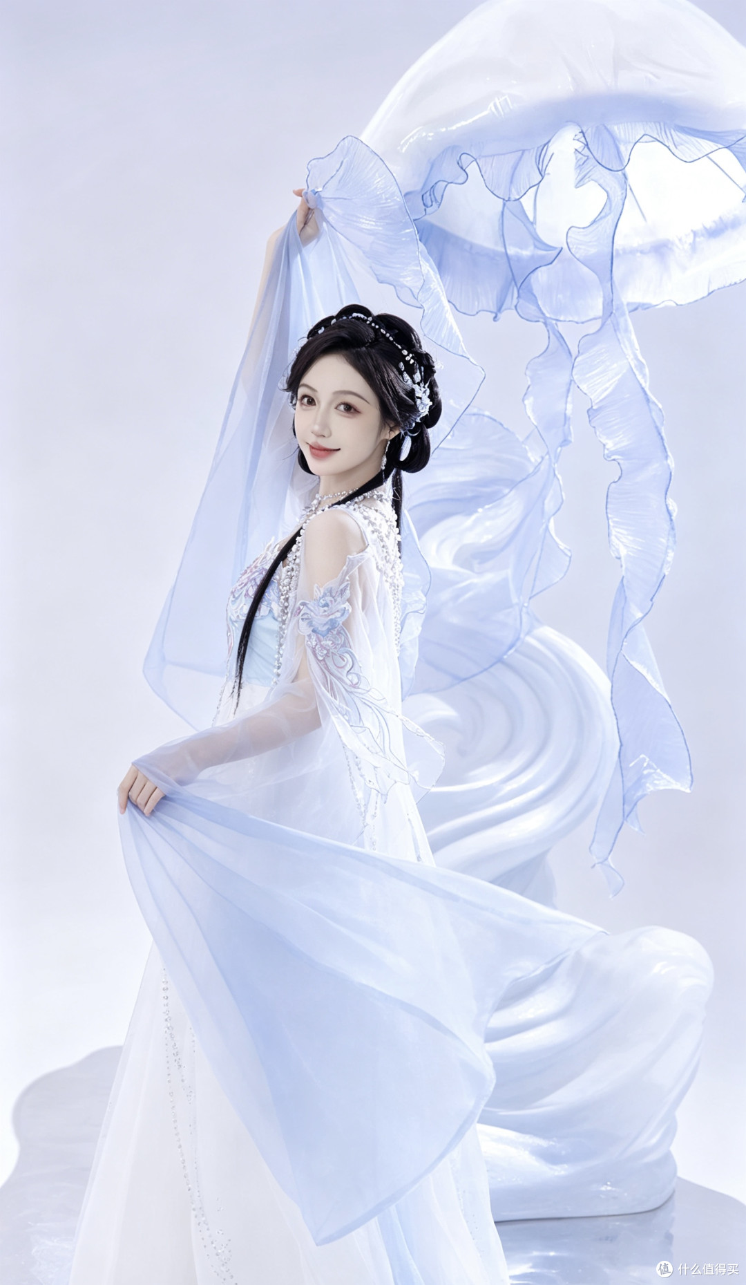 坠入深海之梦|水母主题汉服,邂逅独属于东方的清冷浪漫