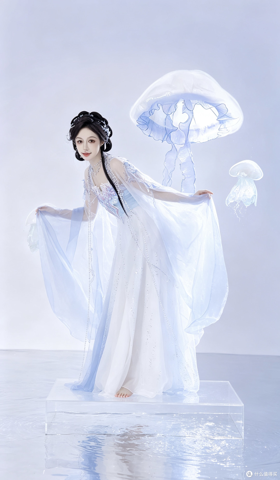 坠入深海之梦|水母主题汉服,邂逅独属于东方的清冷浪漫