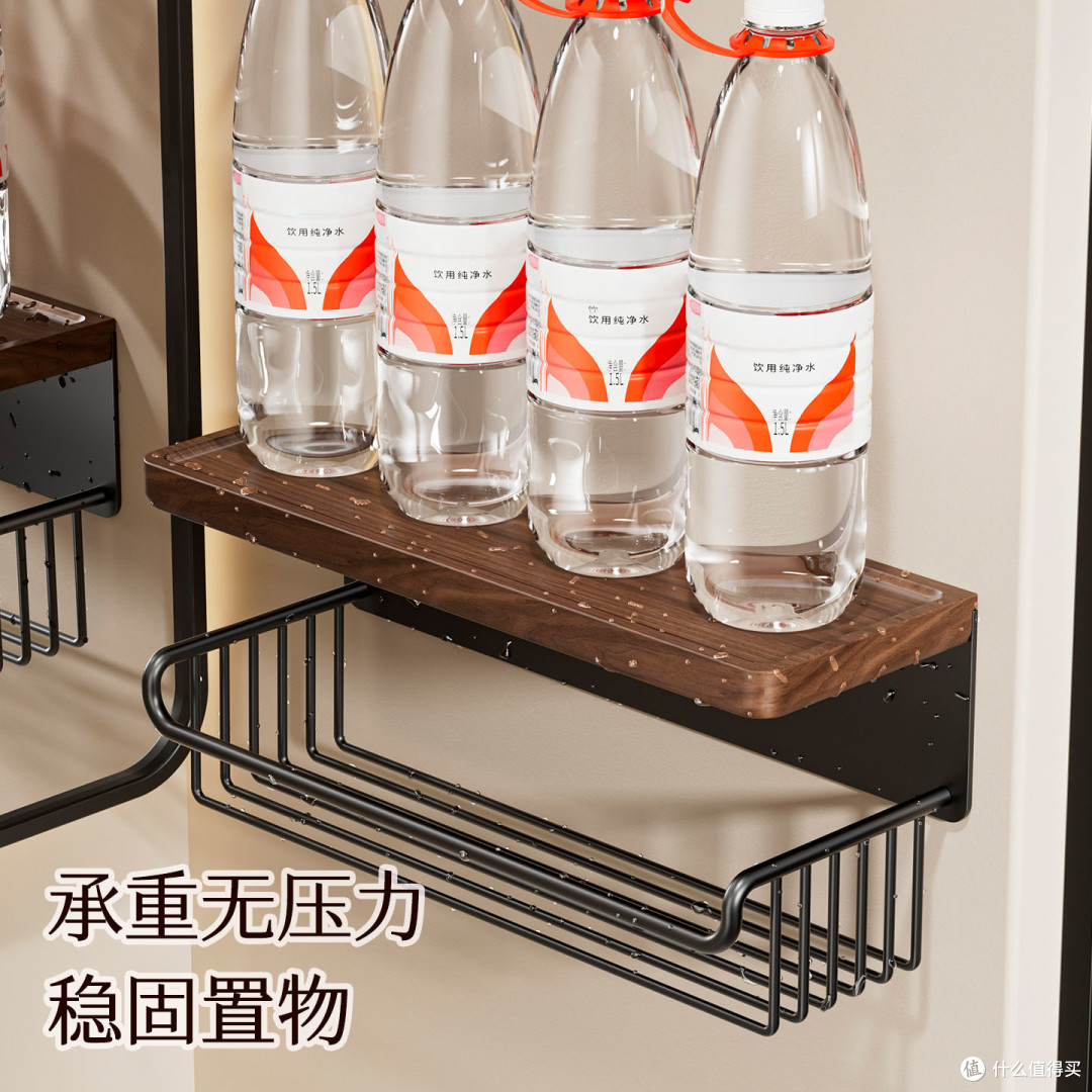 卫生间收纳升级!胡桃木免打孔纸巾置物架 颜值实用兼顾