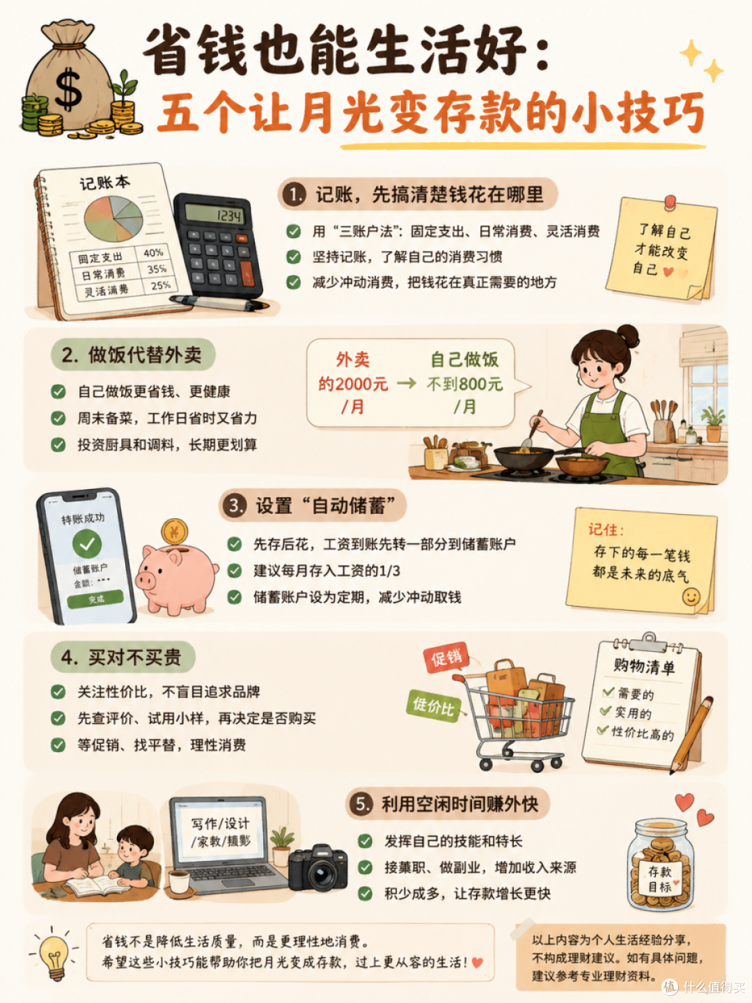 省钱也能生活好:五个让月光变存款的小技巧