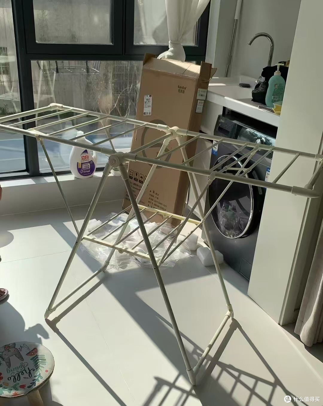 阳台小真的要锁死这款格美居落地晾衣架✨