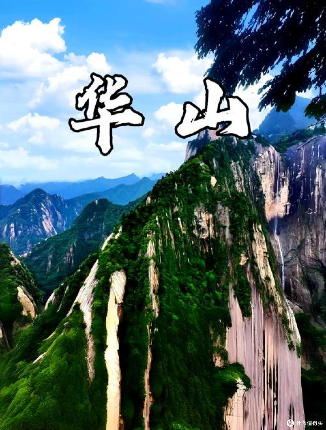 华山秋景：险峰与红叶相映