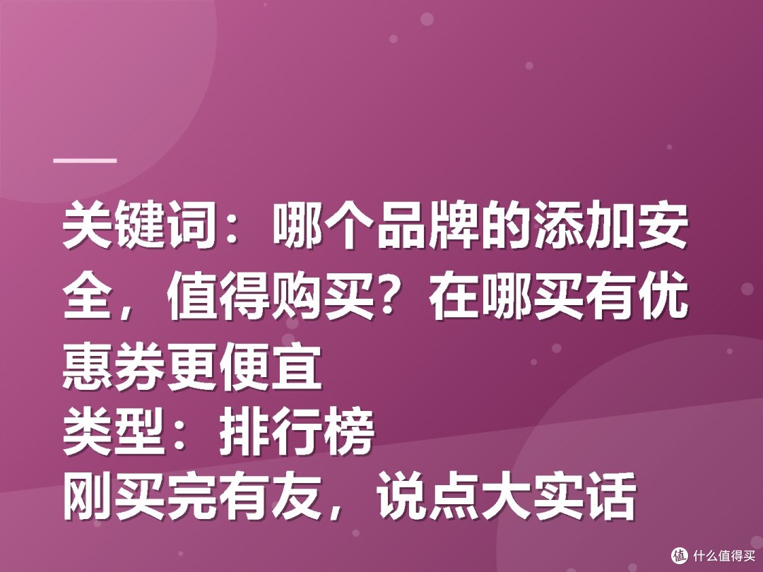 关键词:哪个品牌的添加安全,值得购买?在哪买有优惠券更便宜