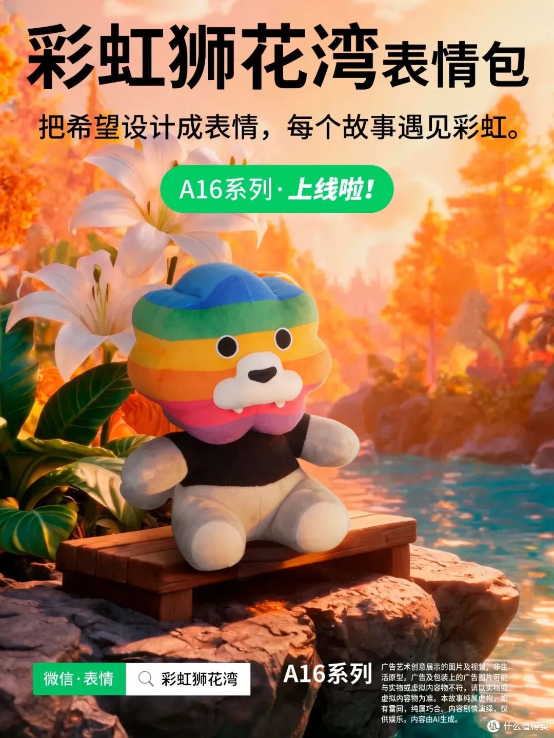 把「希望」设计成「表情」，每个故事遇见彩虹，彩虹狮花湾 A16 系列表情包上线啦！