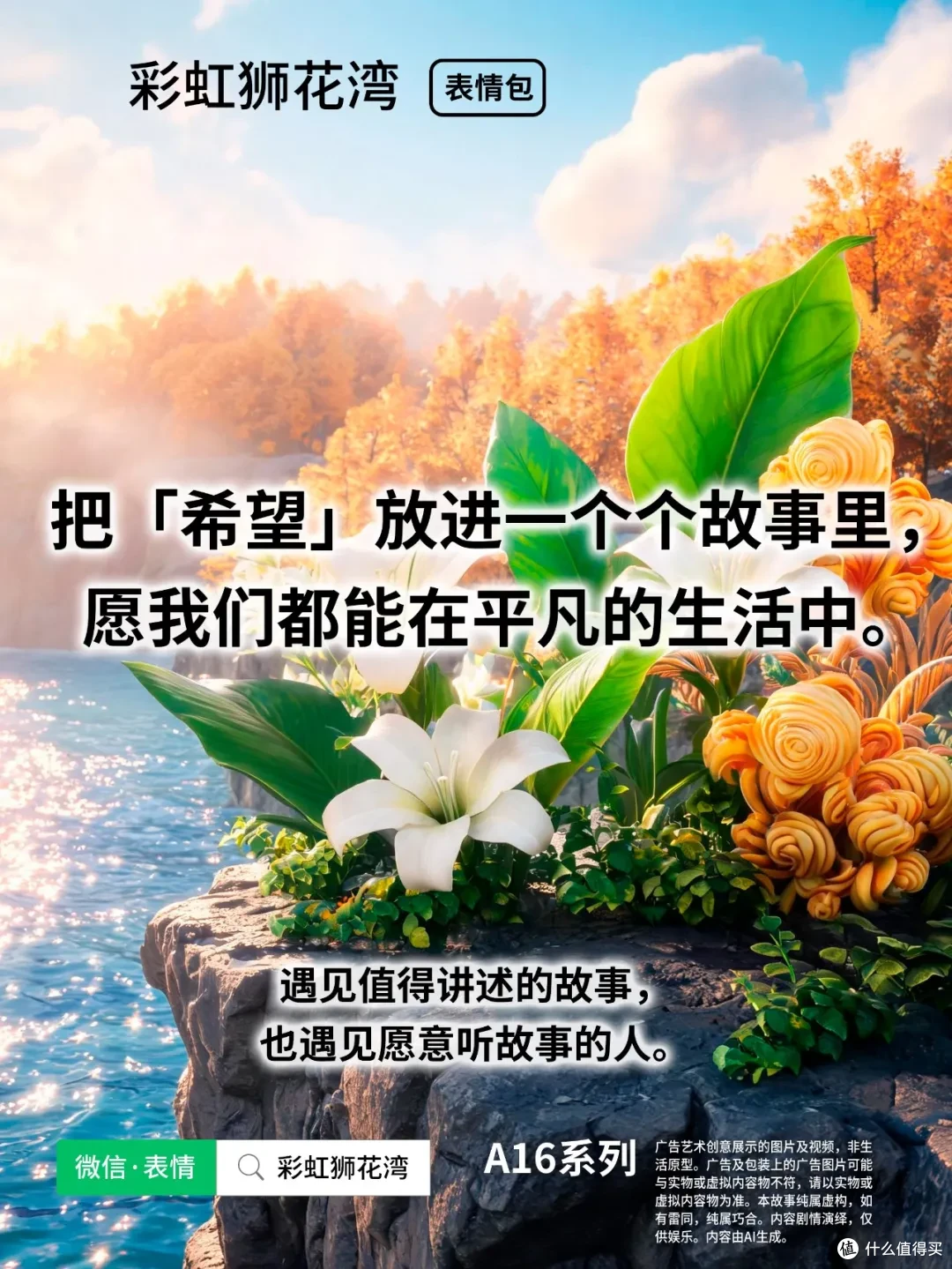 把「希望」设计成「表情」，每个故事遇见彩虹，彩虹狮花湾 A16 系列表情包上线啦！