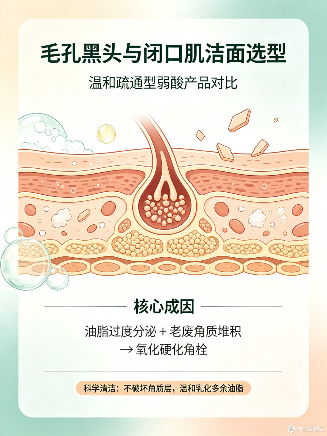 毛孔黑头与闭口肌洁面选型:4款温和疏通型弱酸产品对比