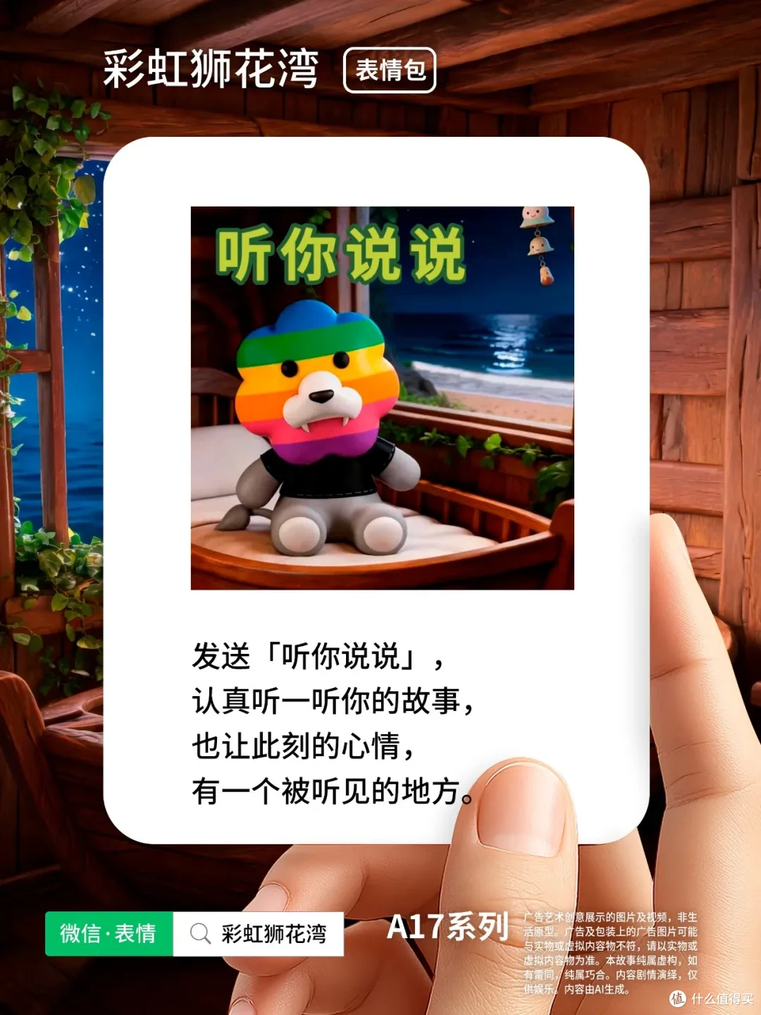 睡前故事：把「希望」设计成「表情」，让希望陪你入梦，彩虹狮花湾 A17 系列表情包上线啦！