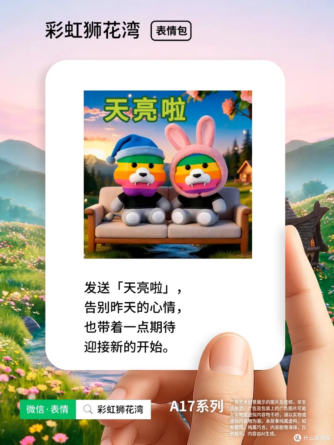 睡前故事：把「希望」设计成「表情」，让希望陪你入梦，彩虹狮花湾 A17 系列表情包上线啦！