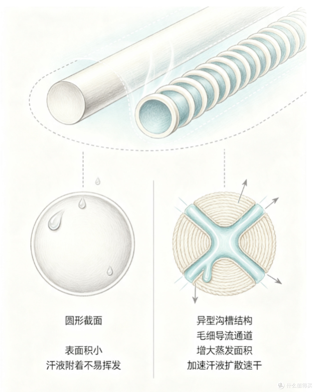 异型截面纱线速干到底快不快?我做了半天的出汗对比