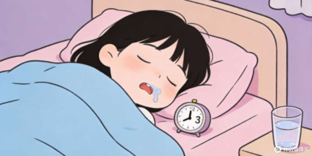 睡醒后嘴里发黏，和夜间唾液分泌变少相关
