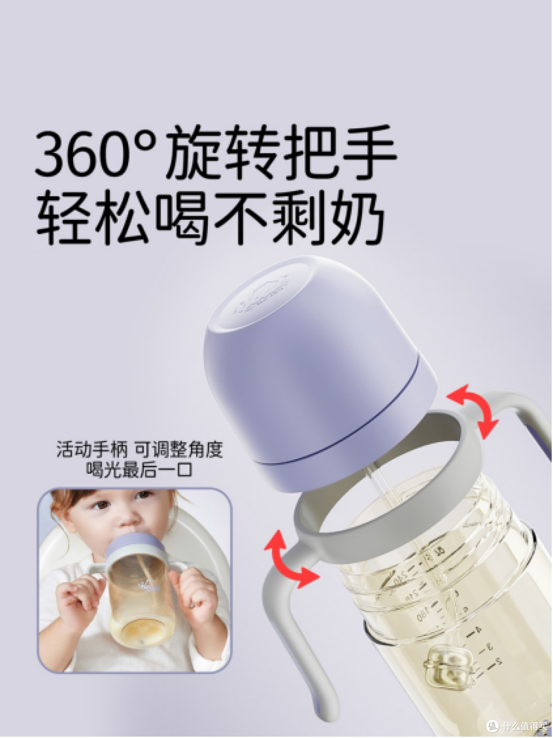 旧配件检查应重点看吸嘴、吸管、杯盖、密封圈和把手状态，图片为吸管奶瓶示例