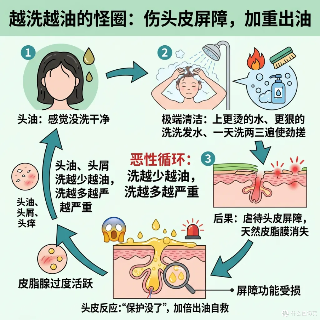 中年人的头,比油田还忙!为什么越洗越油?