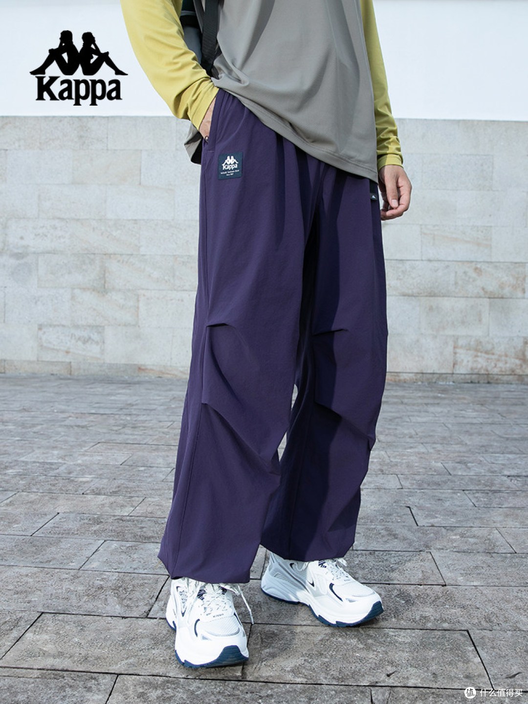 Kappa卡帕弹力直筒休闲裤
