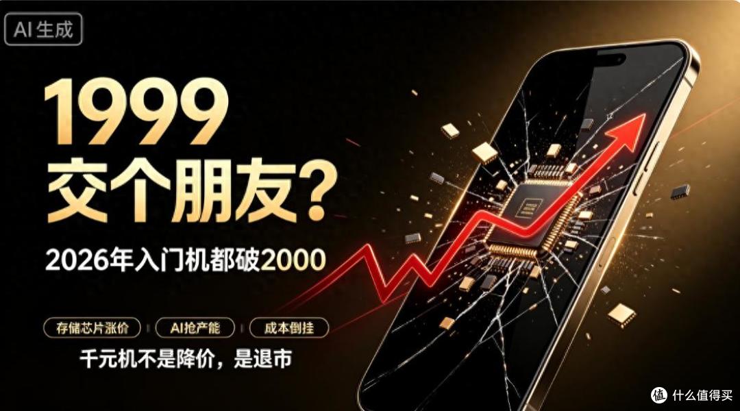 1999交个朋友没了!2026入门机破2000,千元机快绝迹了