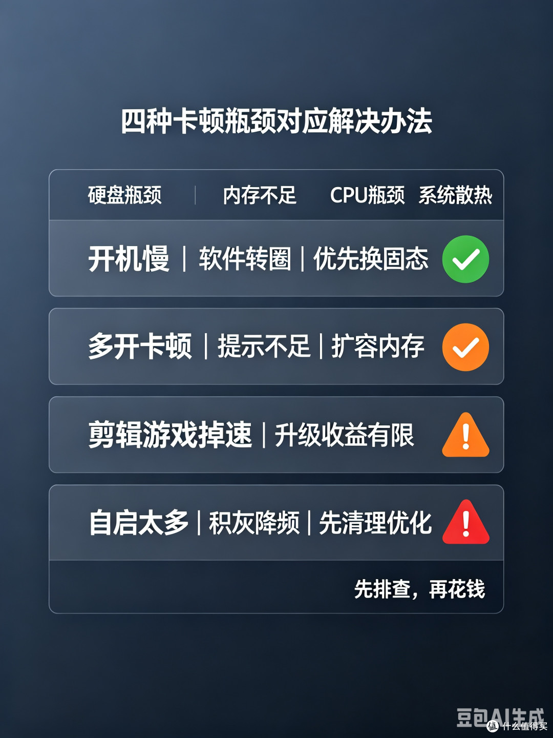 老电脑卡顿不要急着淘汰,升级配件前先分清瓶颈在哪里