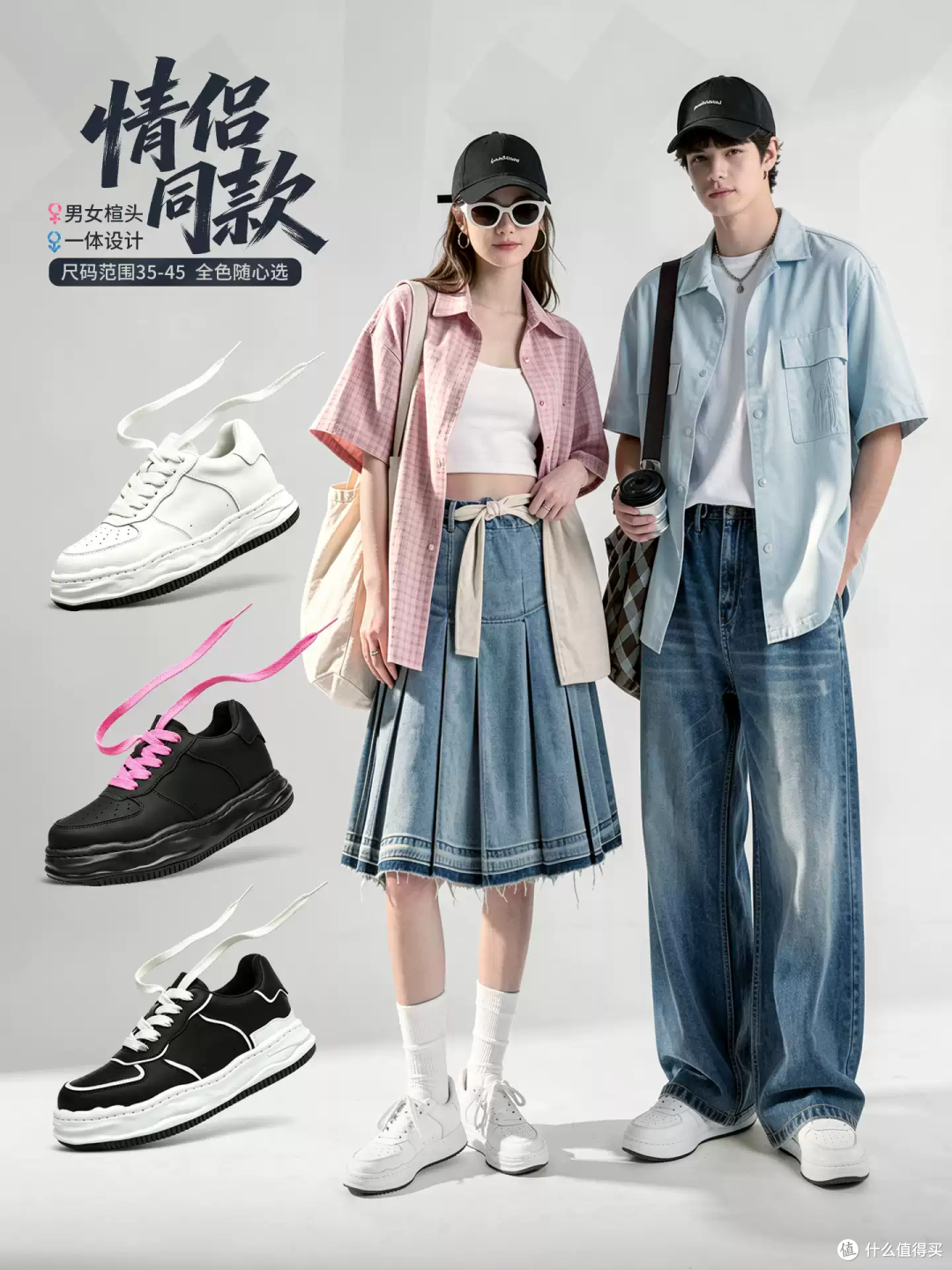 XJXY隐形增高小白鞋，小个子情侣的“长腿神器”！