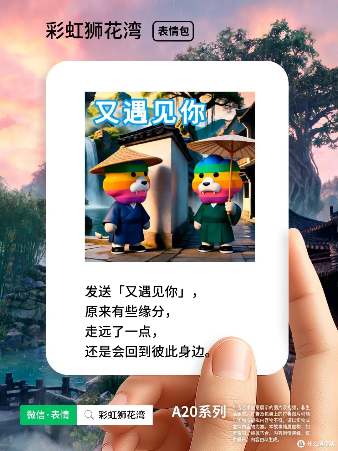 睡前故事：把「希望」设计成「表情」，陪你看看远方风景，彩虹狮花湾 A20 系列表情包上线啦！