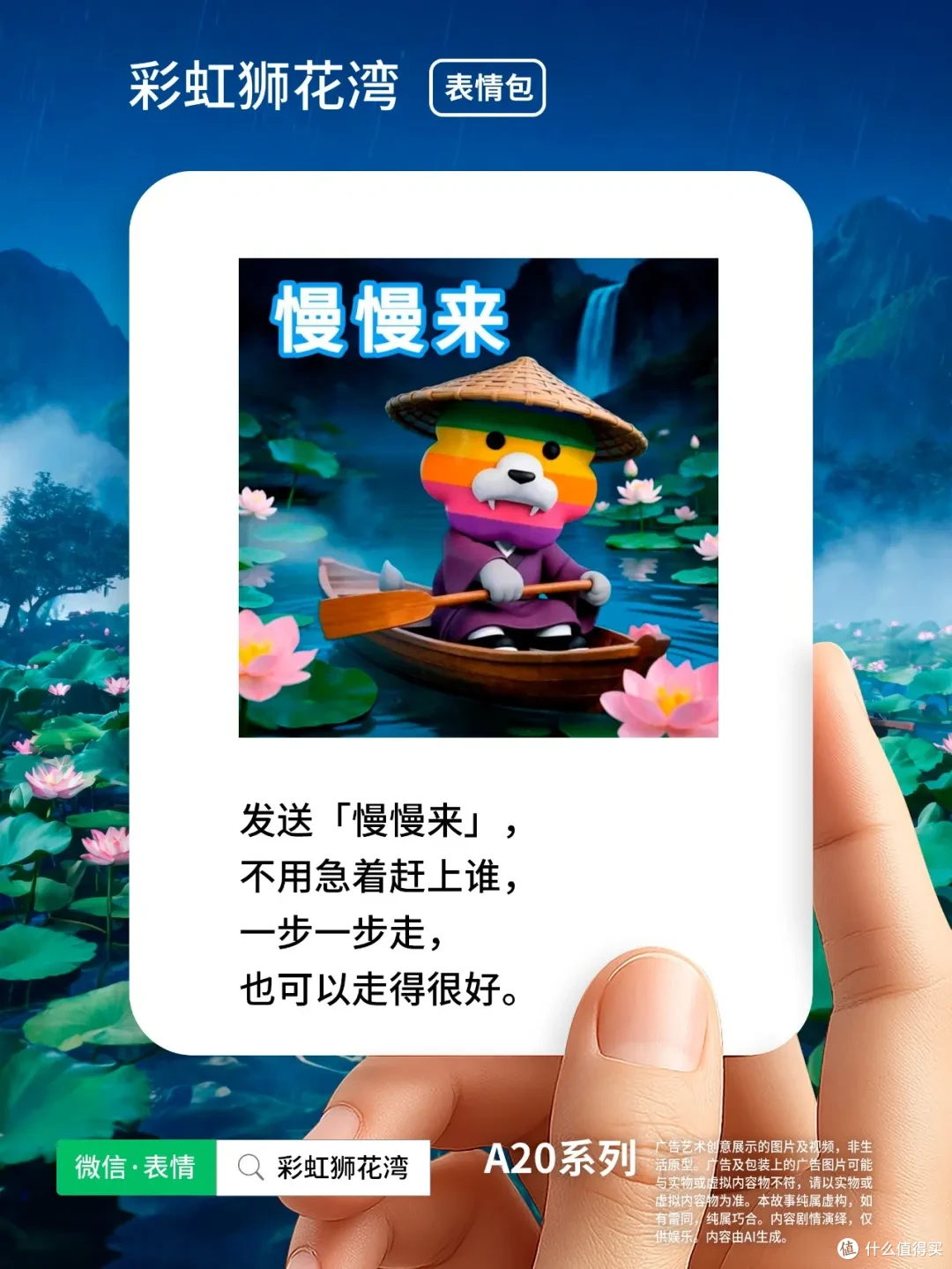 睡前故事：把「希望」设计成「表情」，陪你看看远方风景，彩虹狮花湾 A20 系列表情包上线啦！