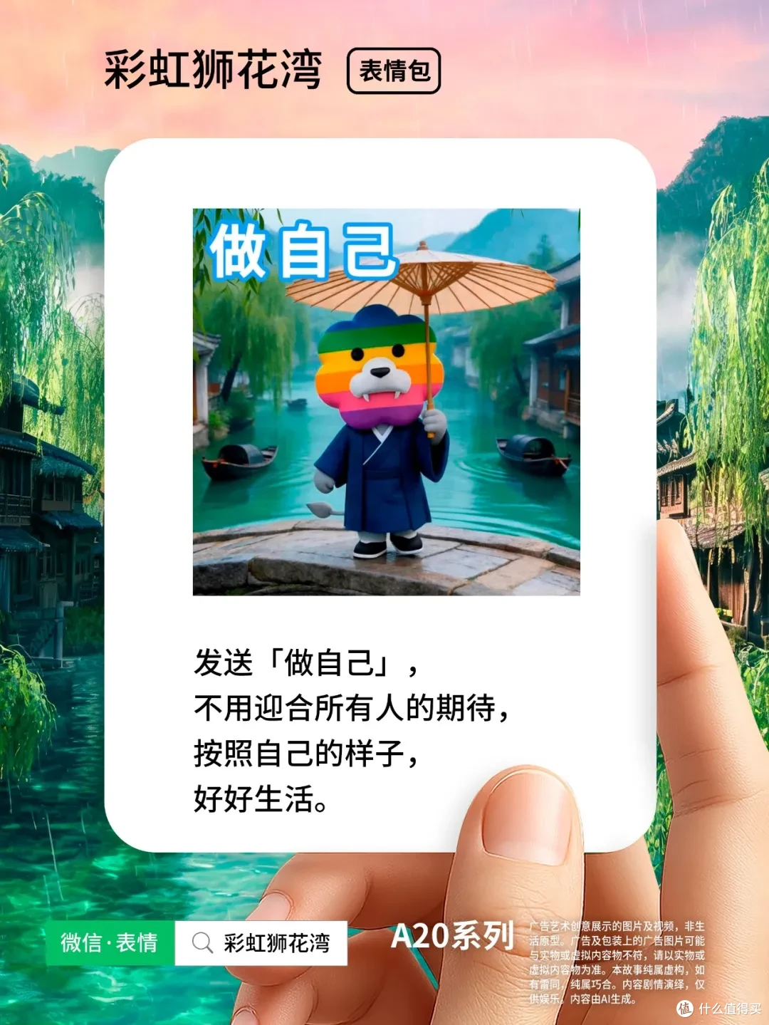 睡前故事：把「希望」设计成「表情」，陪你看看远方风景，彩虹狮花湾 A20 系列表情包上线啦！