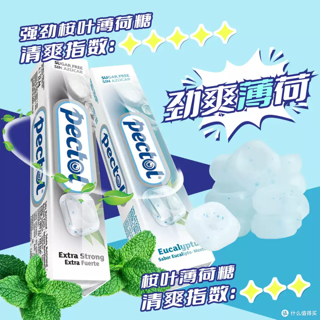 Pectol无糖薄荷糖，一口“透心凉”的提神神器！