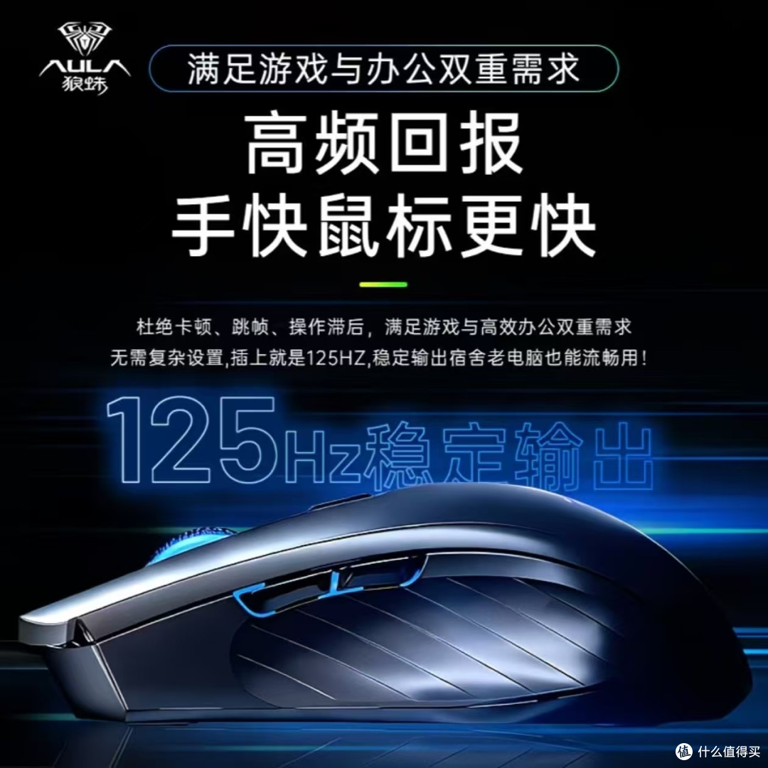 百元内电竞神器✨狼蛛S16静音鼠标办公游戏通吃