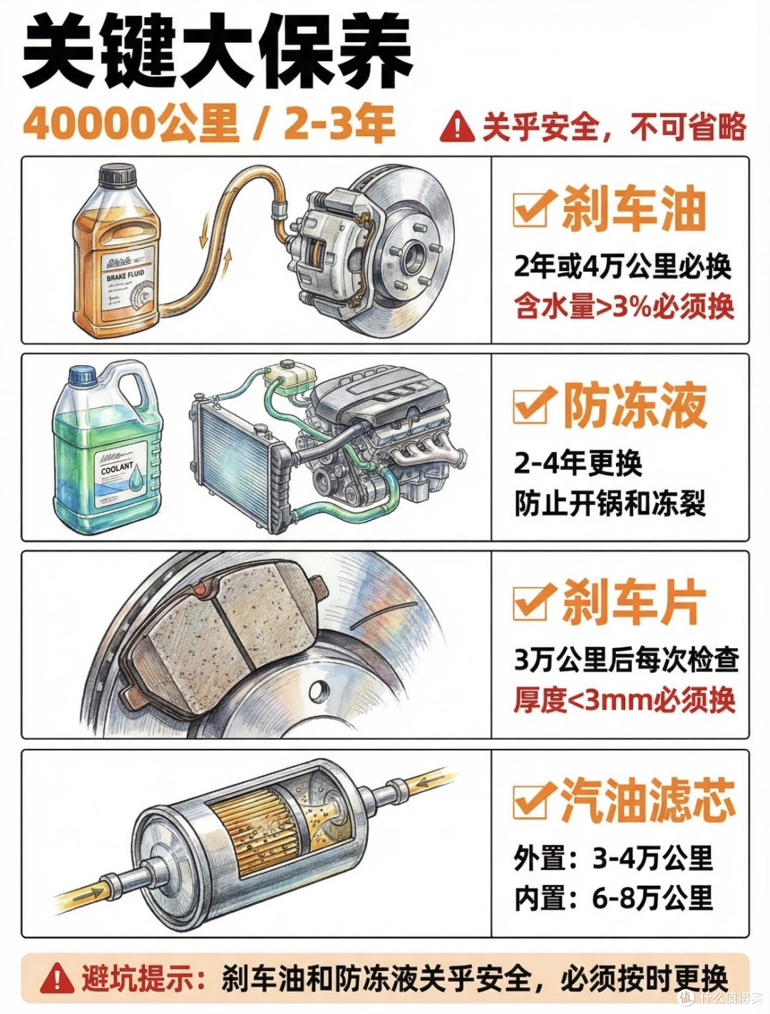 通勤养车记住“4必换3不洗”，一年能省大几千