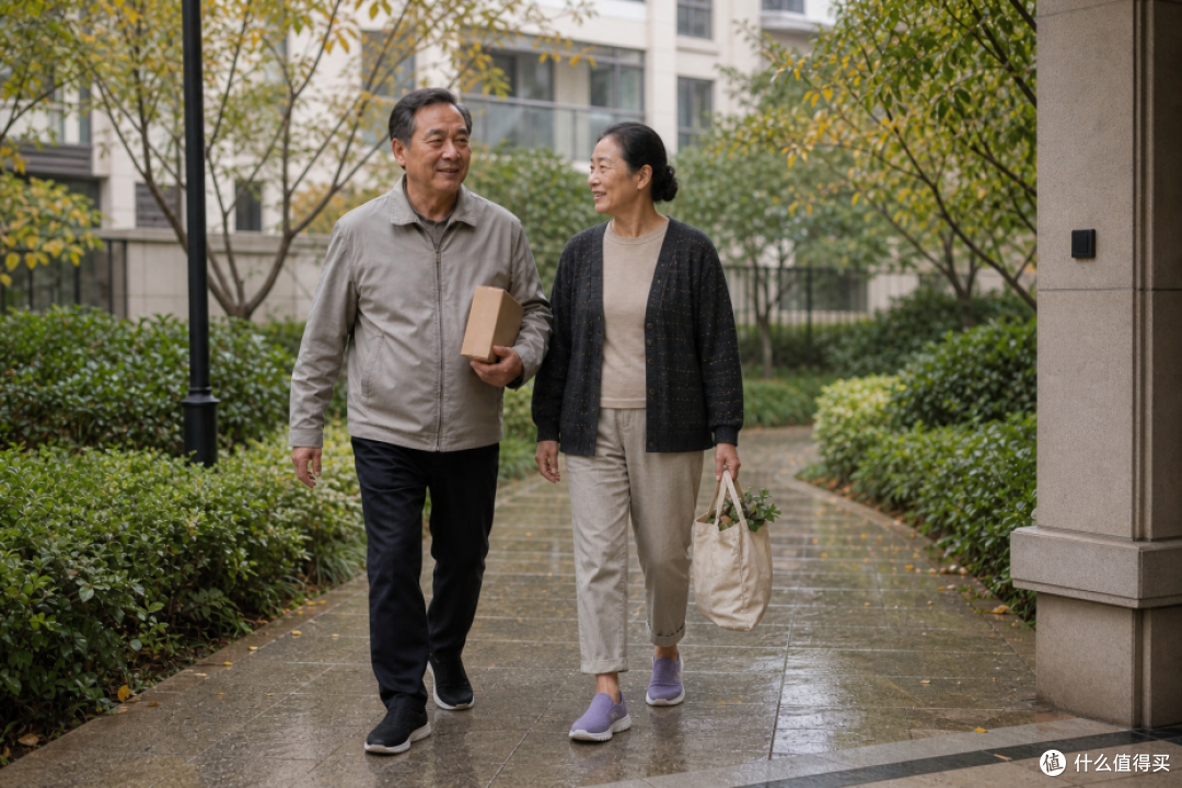 图1  秋季小区下楼取快递场景。