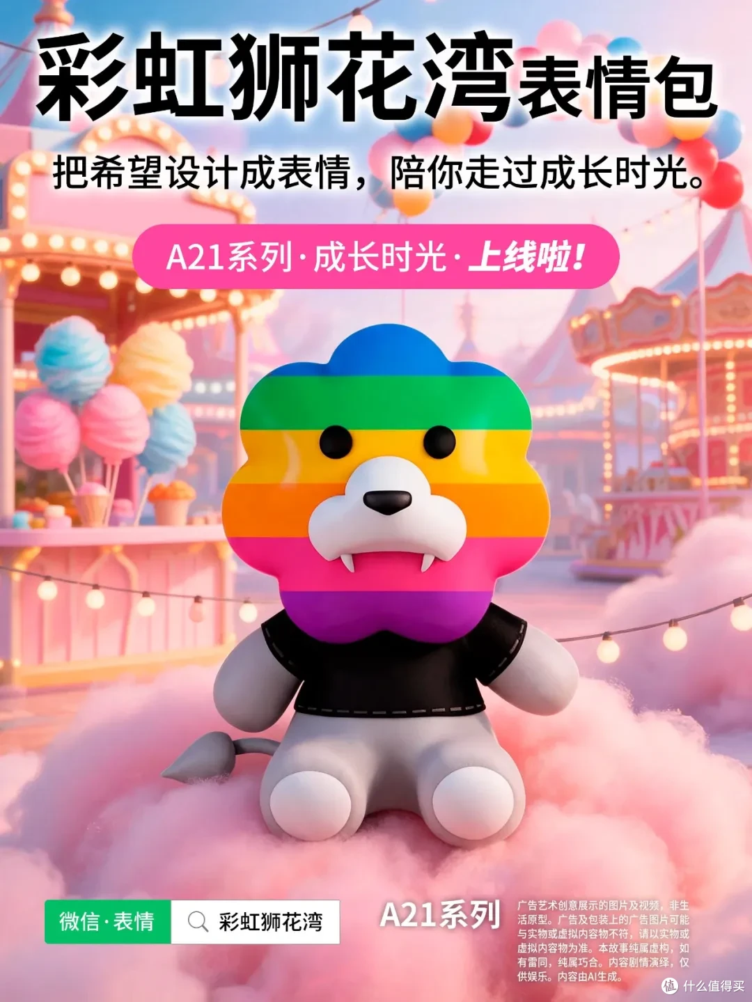 把「希望」设计成「表情」，陪你走过成长时光，彩虹狮花湾 A21 系列表情包上线啦！